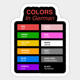 Colors in German Sticker